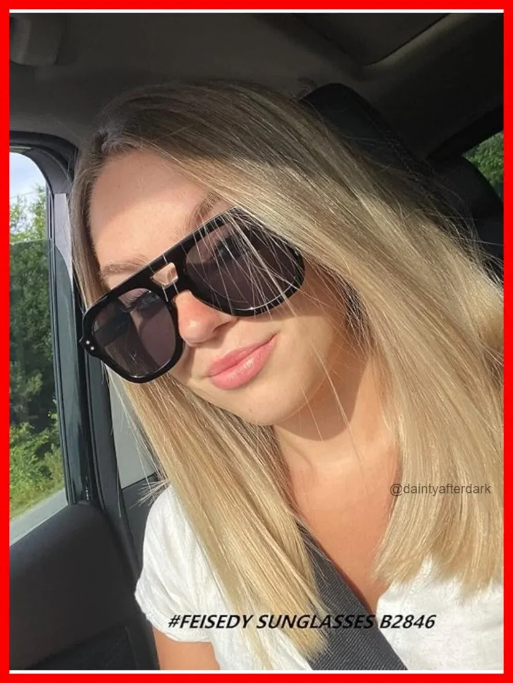 Vintage Aviator Sunglasses Double Bridge Large Square Thick Frame UV400